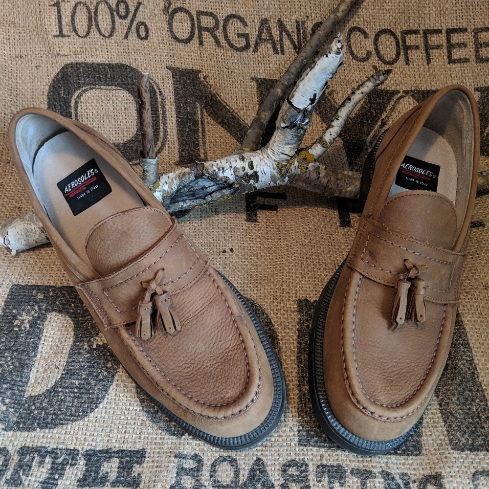 Sz Men's  12 Aerosoles Suede Loafers box N